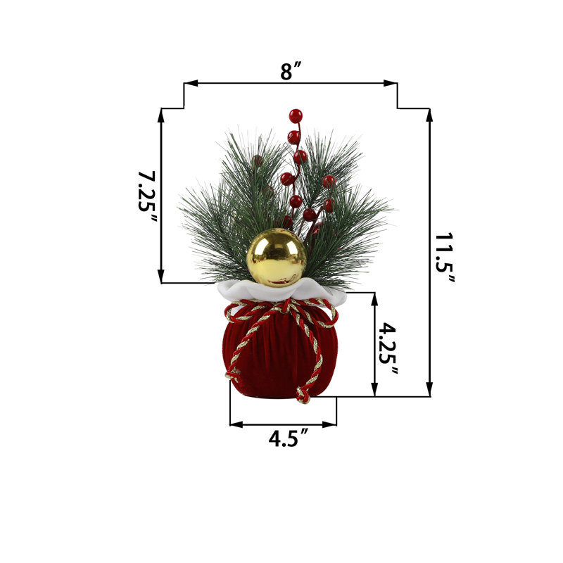 Arbre de Noël cachemire vert / rouge 12 po
