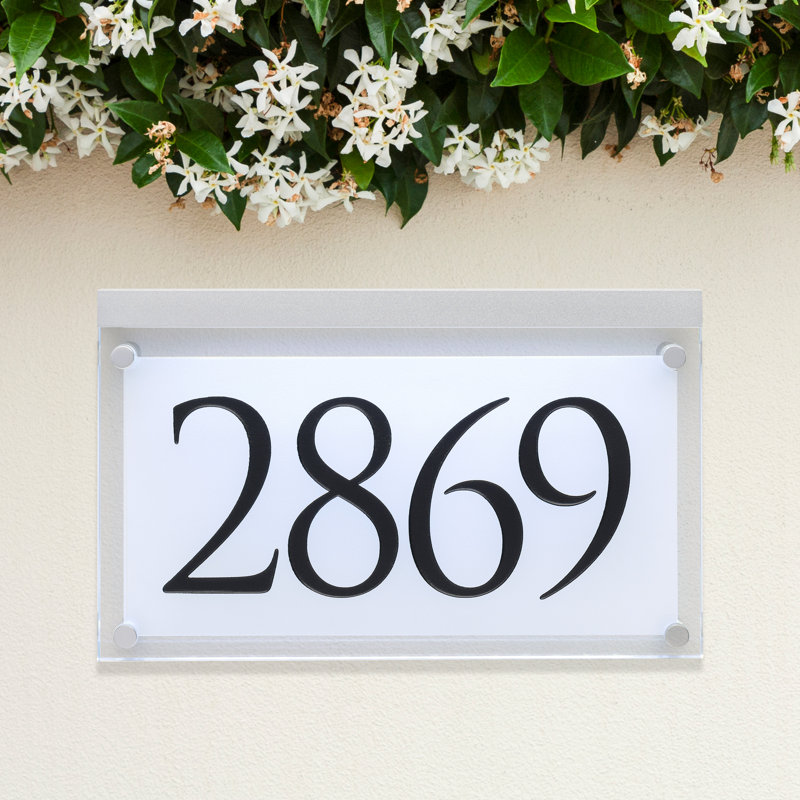 Plaque d'adresse sur 1 ligne, Chrome / Noir, Oui