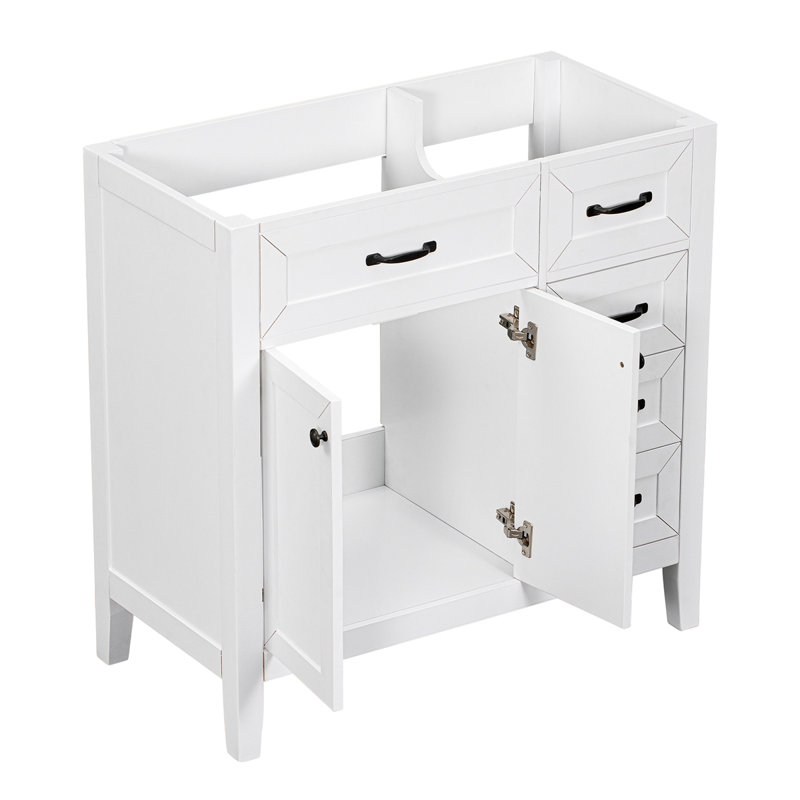 Meuble-lavabo pour salle de bain sans meuble-lavabo, Blanc, Noir