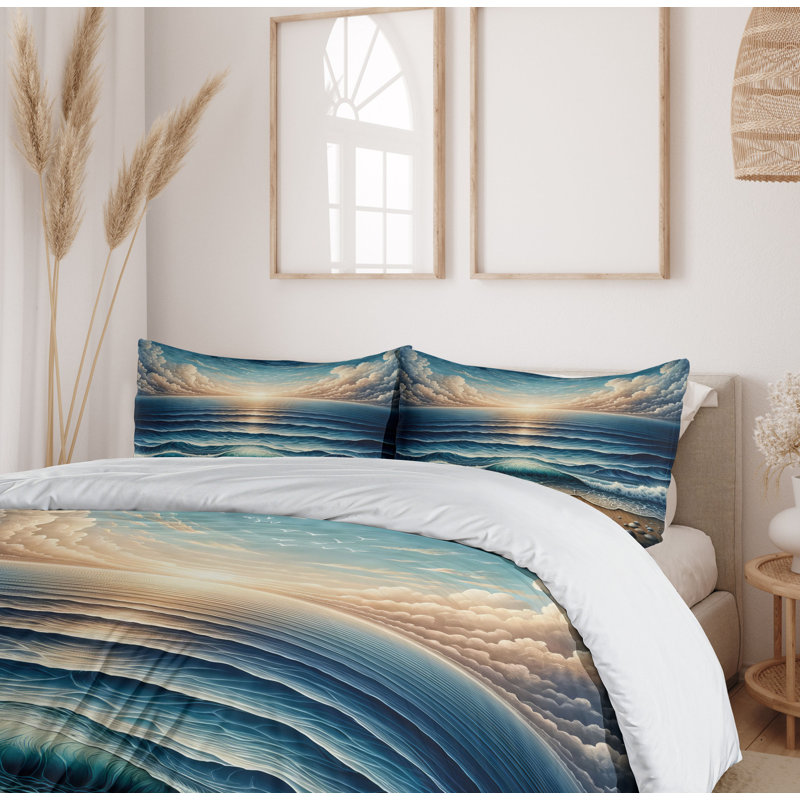 Seascape Duvet Cover, King Duvet Cover + 2 Standard Shams