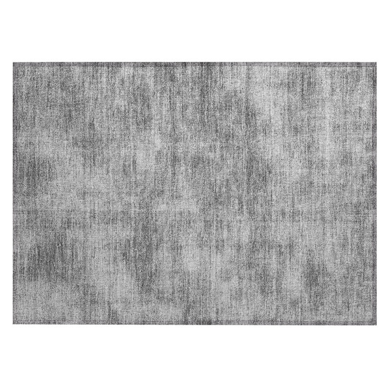 Gray Flat Woven Synthetic Washable Rectangular Rug 20" x 30"