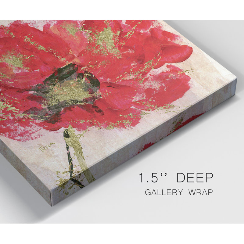 Red Infusion I - ensemble de 2 reproductions d'art sur toile tendue, H 16 po x l 32 po x P 1 po