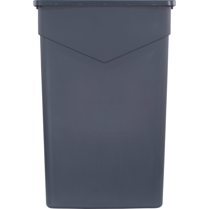 Gray Polyethylene Slim Rectangular 23-Gallon Waste Container