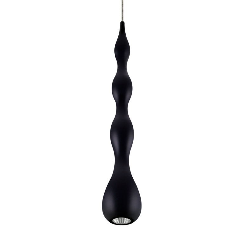 Polaris 1-Light 5" ETL Certified Integrated LED Height Adjustable Cylinder Pendant Bell Light, Black