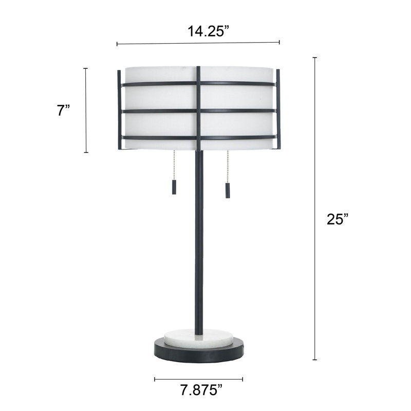 Lampe de table Royce - Zammel et blanc - abat-jour blanc