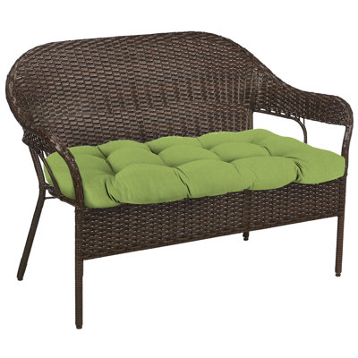 Sunbrella 44" x 18" Contoured Outdoor Wicker Bench Cushion