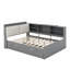Full Size Platform Bed With Trundle, Shelves And Storage Headboard-1233797551