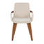 Chaise en bambou noyer et tissu crème