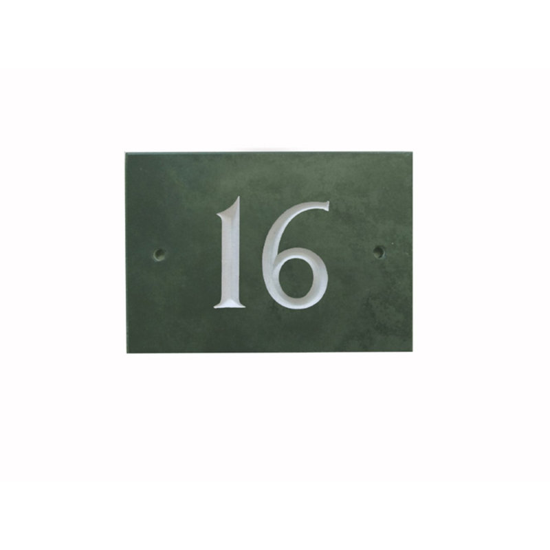 Odacia 10cm H Stone House Number, 16, Green