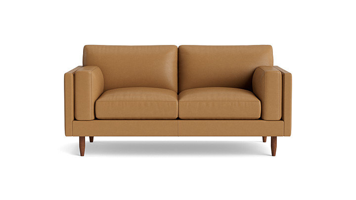 Skinny Fat Leather Sofa (95"), Leather - Butterscotch