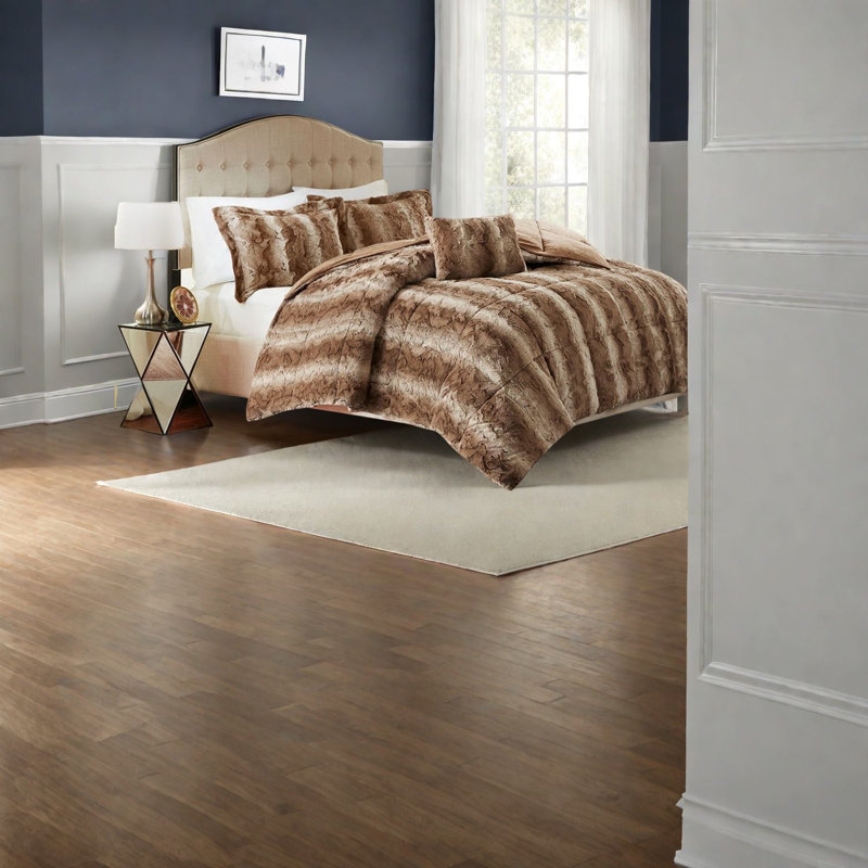 Ensembles de literie luxueux en fausse fourrure, édredon en polyester de style moderne pour la maison
