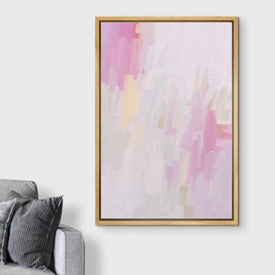 Abstract Colorful Strokes " Pastel Pink, Purple & White Color Field Abstract Shapes Watercolor Modern Art Contemporary Ultra "
