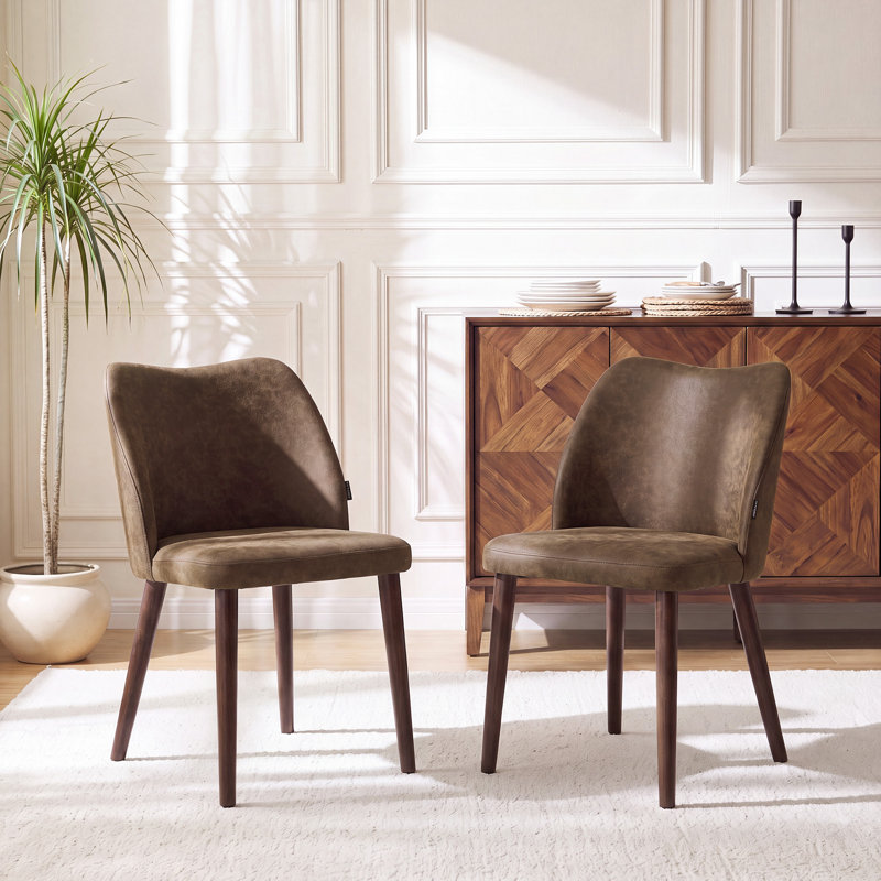 Petites chaises de salle à manger rembourrées en bois massif - Courbe ergonomique et rembourrage moelleux pour espaces multiples