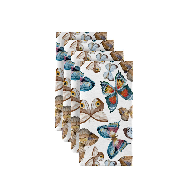 Amos Polyester Animals/Nature Rectangle Napkin, White