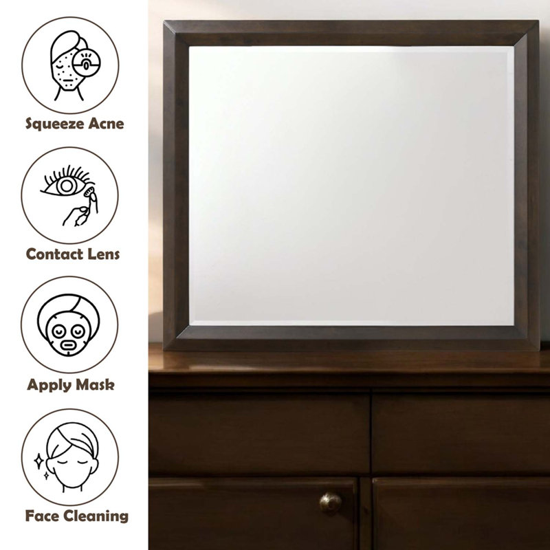 Miroir Merveille 39 po x 35 po, finition espresso
