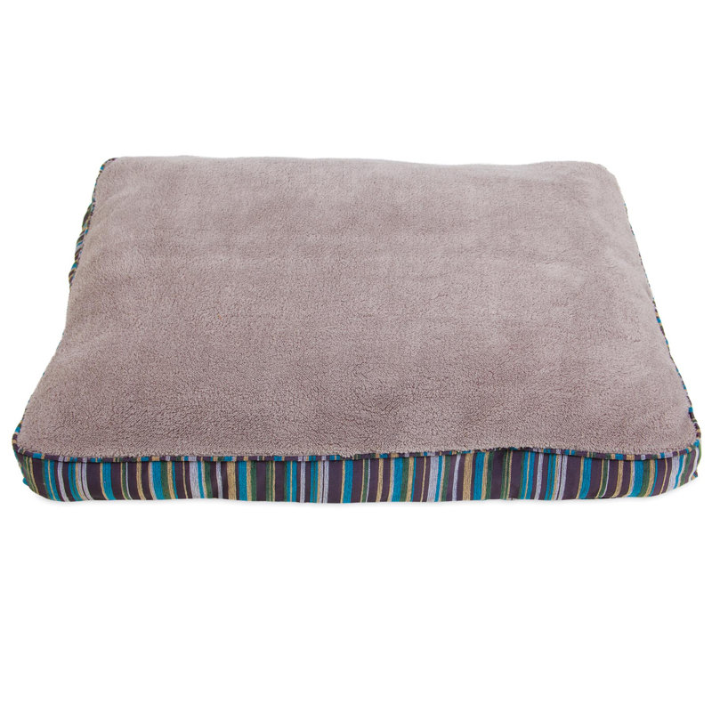 Striped Faux Suede Pet Bed