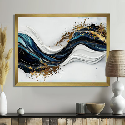 «Ranier Golden Silence Of Minimal Marble River II», art mural minimaliste abstrait