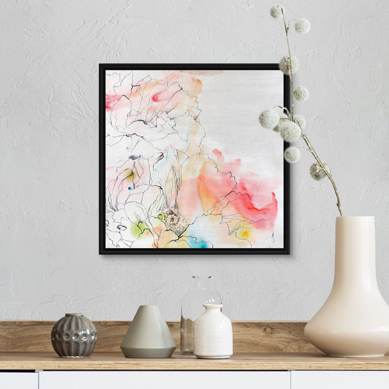 Reproduction d'art sur toile, H 14 po x l 14 po x P 1,75 po, Cadre flottant noir