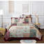 Ensemble de courtepointe en coton bourgogne luxueux à motif patchwork de style bohème-1523530261