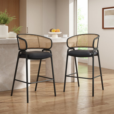 Tabouret de bar rembourré Ethan