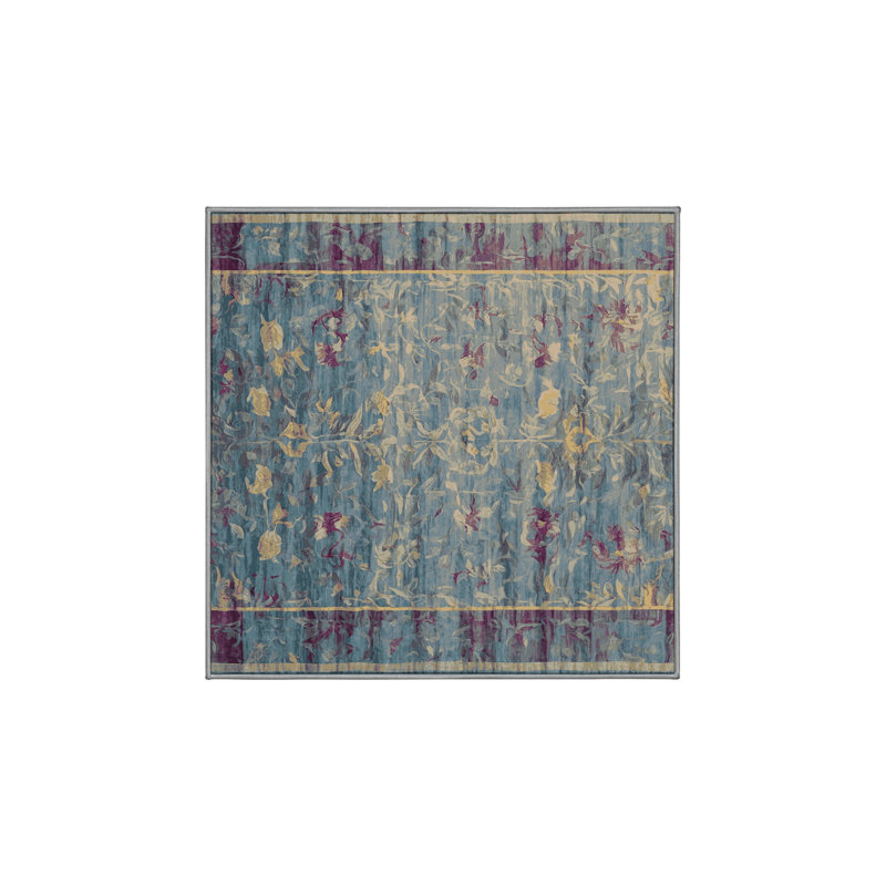Tapis gris soyeux et moelleux, Carré 4 pi
