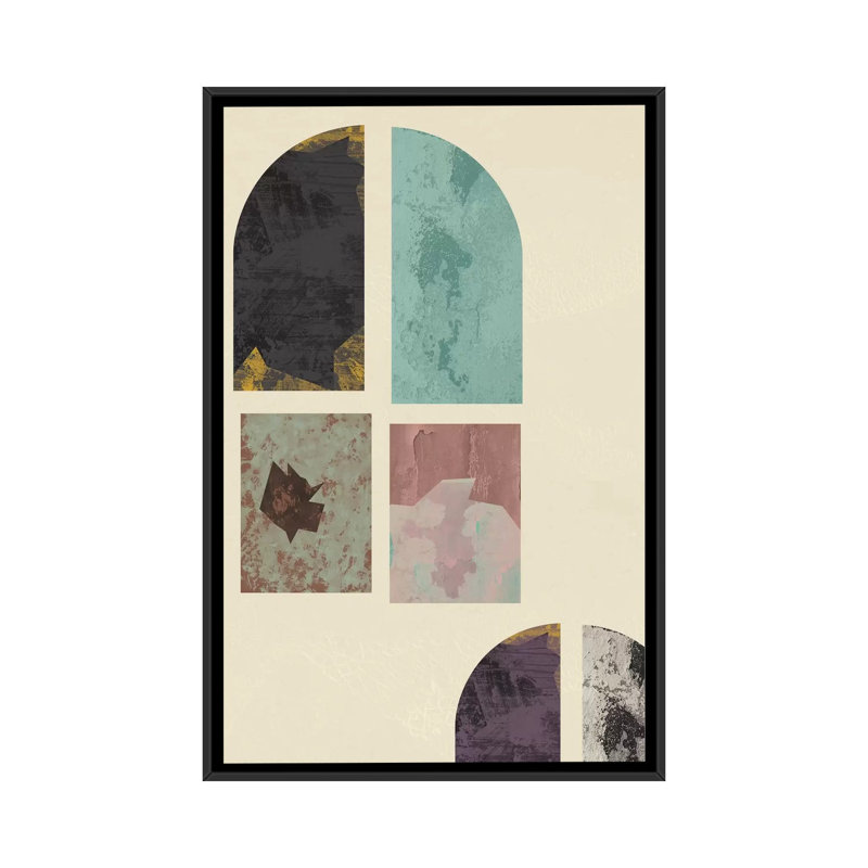 « old window », impression sur toile tendue, H 26 po x l 18 po x P 1,5 po, Toile avec cadre noir, Pas de tapis