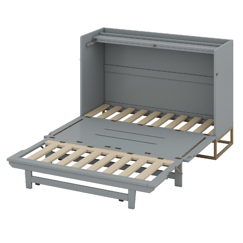 Lit escamotable avec pieds en fer, Gris
