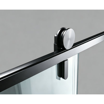 Portes de douche coulissantes simples à cadre 60 po x 78 po, porte de douche coulissante pour salle de bain, porte en verre trempé de 8 mm d'épaisseur pour porte de salle de bain