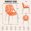Chaise de salle à manger empilable Hadda avec dossier à découpes florales et pieds en acier inoxydable-1697409757