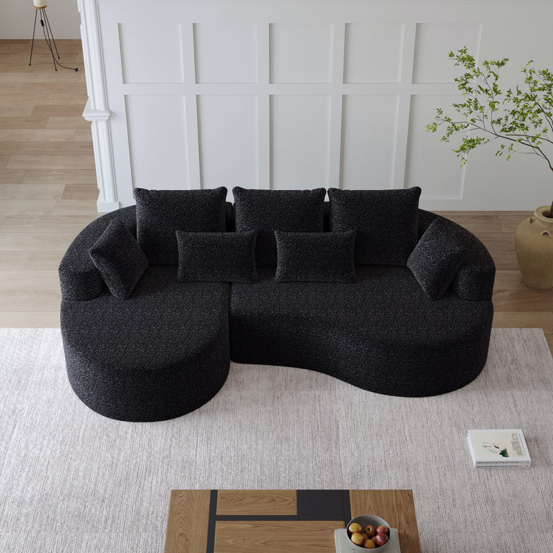 Canapé modulaire surdimensionné rembourré Modern, Orienté à gauche (vu de face), Black