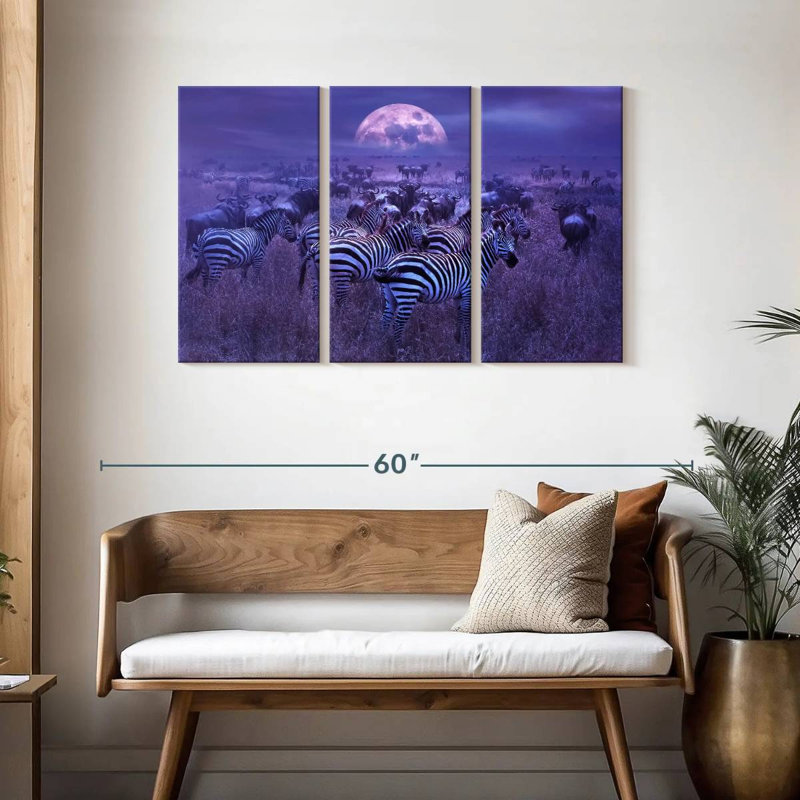 Zèbres lunaires, H 28 po x l 45 po