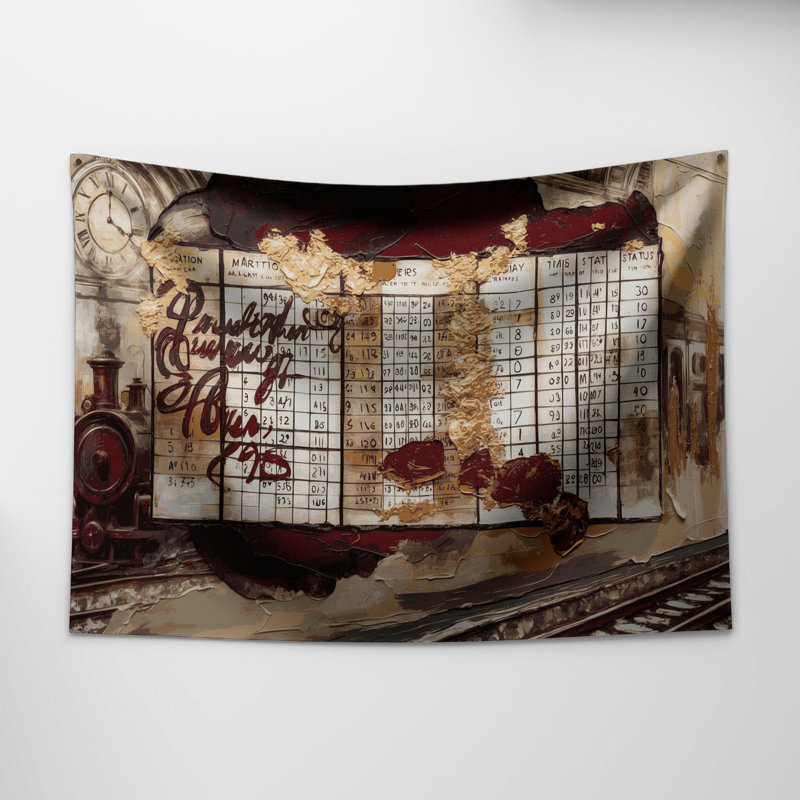 Tapisserie murale «Transagement Train», 88 po x 104 po