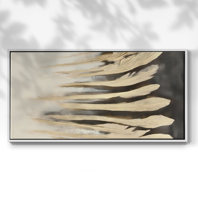 Série abstraite-DCCDXLIV- Toile tendue avec châssis tendue, prête à être accrochée, H 25 po x l 49 po, Blanc