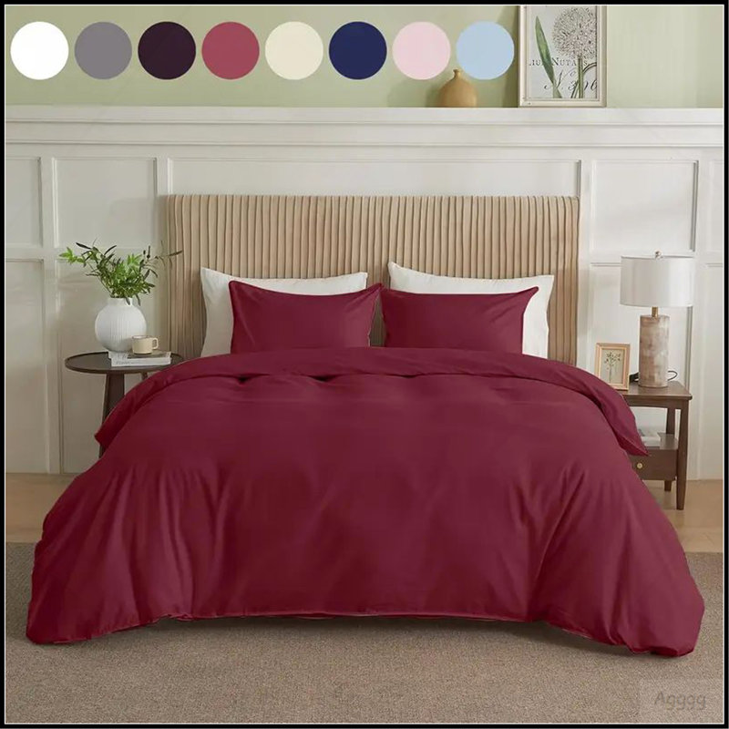 Housse de couette Serta Simply Clean, Housse de couette pour grand lit, Burgundy