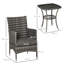 Aymen 3 Pieces Rattan Bistro Set for 2, Garden Furniture, Mixed Grey