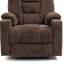 Fauteuil inclinable gris à massage massant en chenille avec porte-gobelet-1422996577