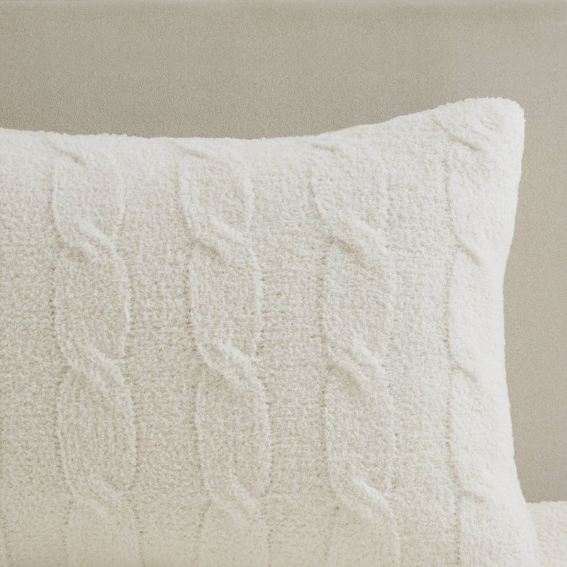 Ensembles de literie en chenille douillets, grand Sherpa tricoté par câble pour la maison