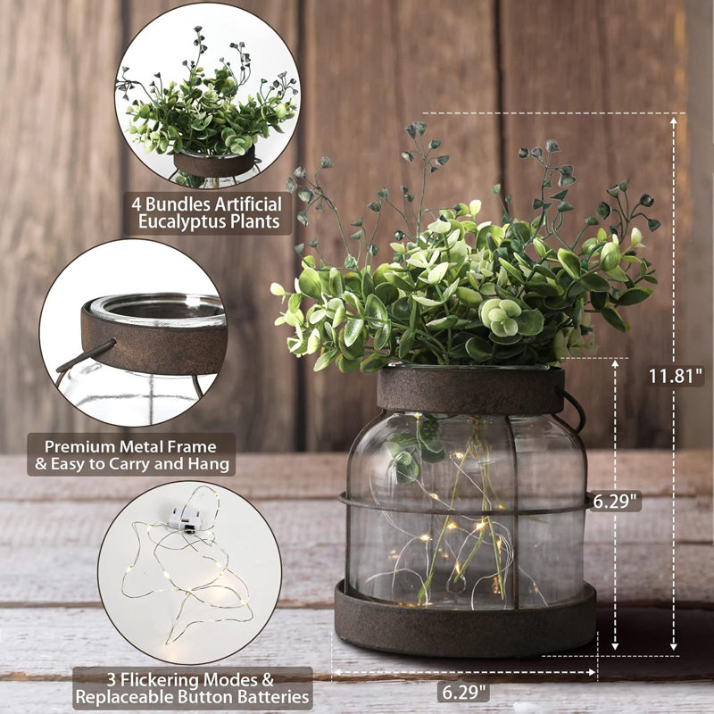 Vase en verre Vintage Farmhouse 