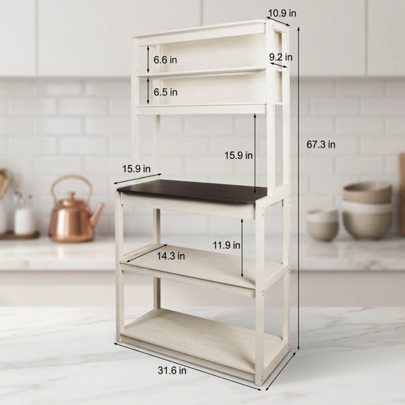 Étagère de rangement 5 niveaux Bakers Rack, support à micro-ondes autoportant 31,6 po