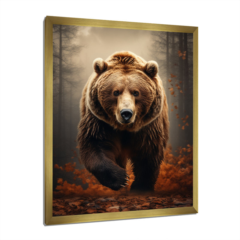 Ours sauvage majestueux ours I - animaux, décoration murale FDP66706, Or, H 32 po x l 16 po x P 1 po