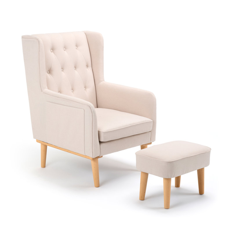 Lux Nursing Chair with Stool, Cream