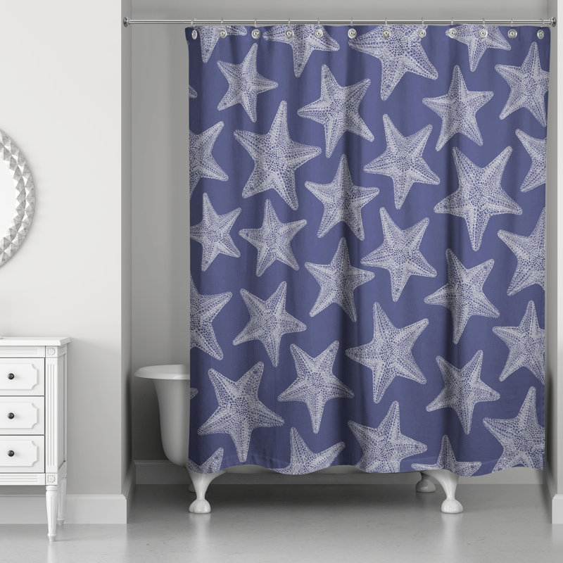 Rideau de douche simple Leeann, Bleu marine