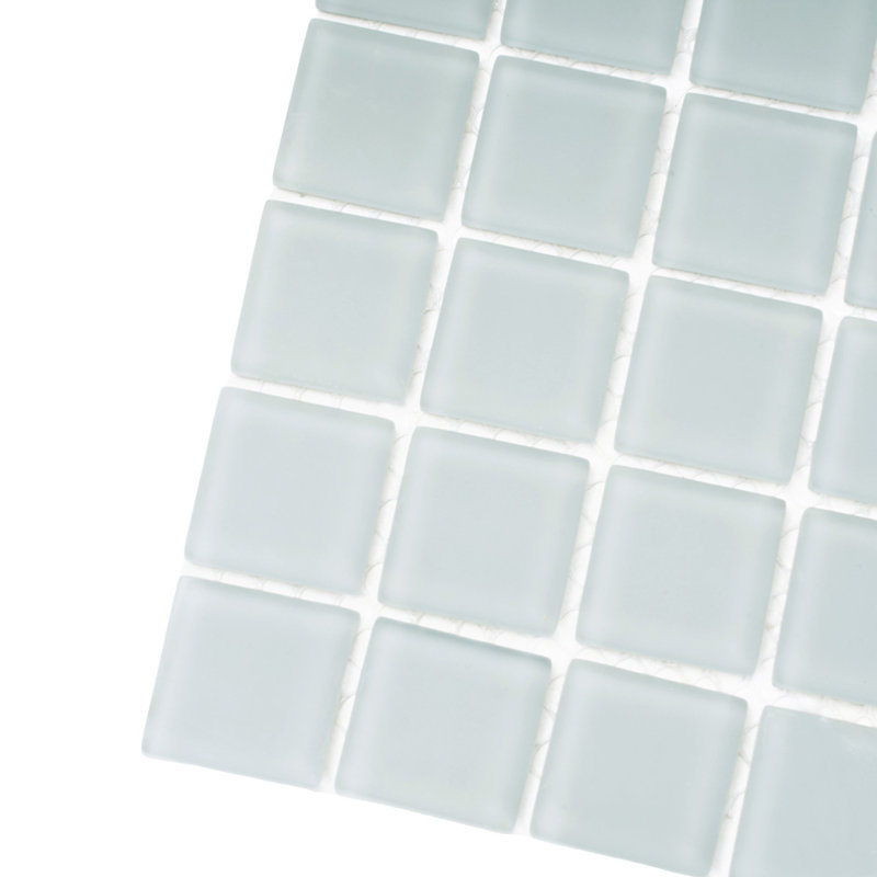 11.8" X 11.8" Matte Finished Glass Mosaic Tile, Gray