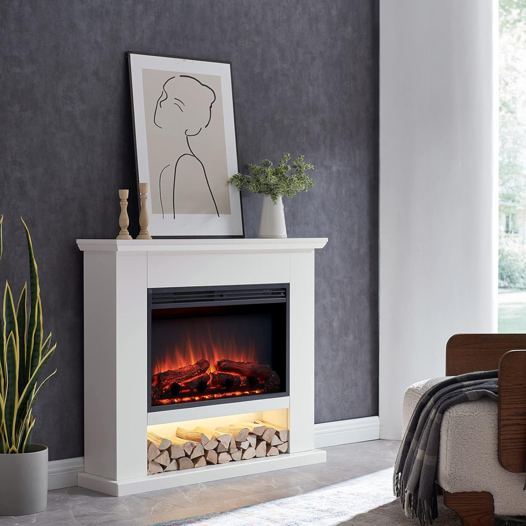 FLAMME Beadell Electric Fireplace with surround with 2kW Fireplace Heater Multiple Colours Available