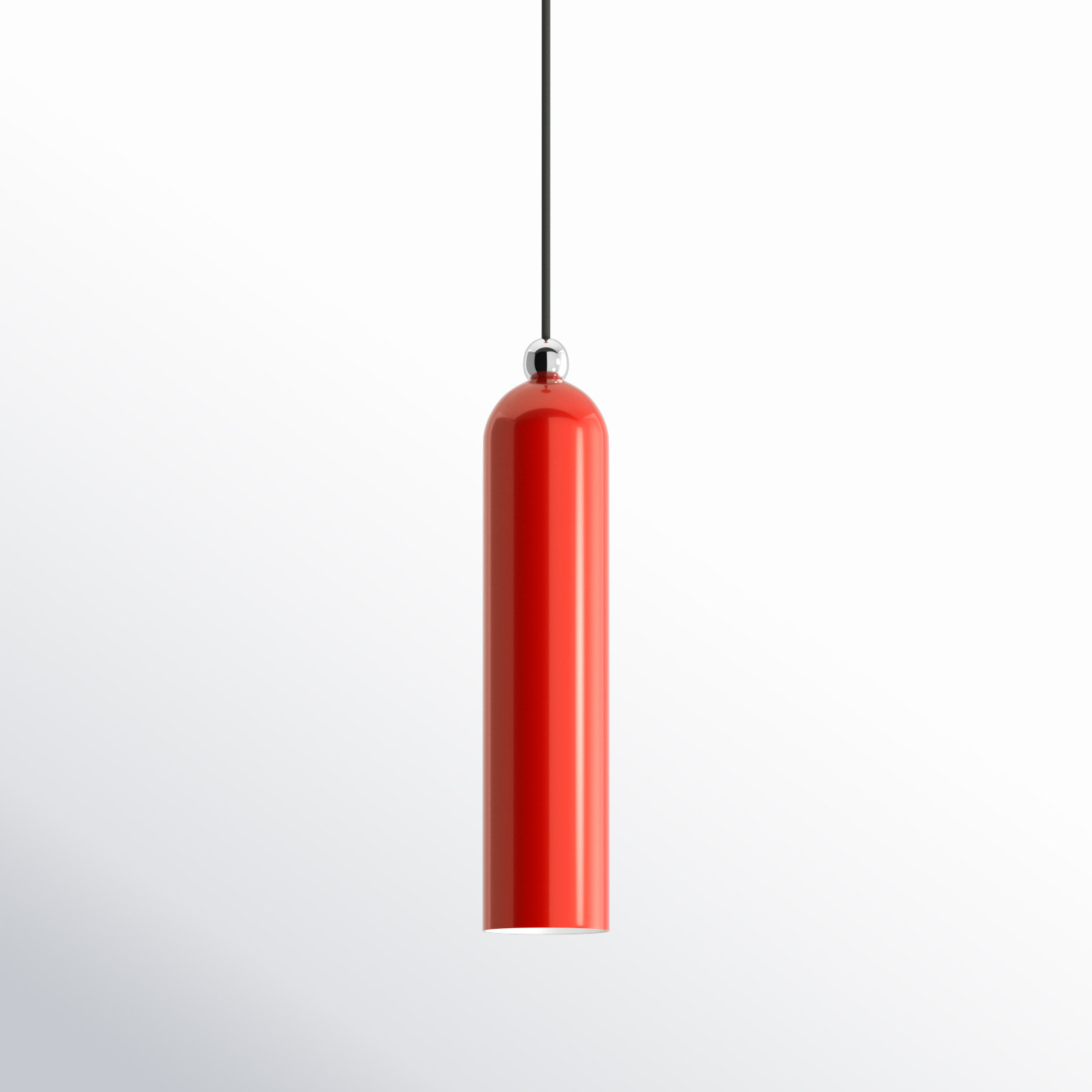 Hanne 1 - Light Single Cylinder Pendant, Shiny Red