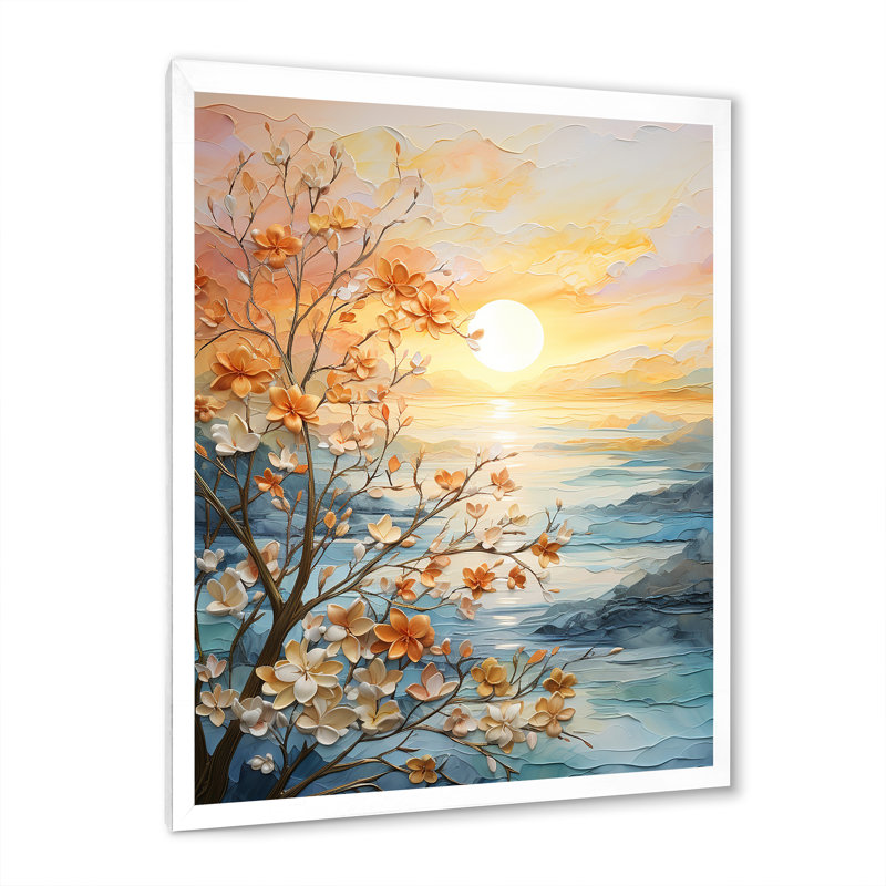 Impression sur toile Ivoneta Bold Sunrise Eernal Renewal I - lever et coucher de soleil, Cadre photo unique, Blanc