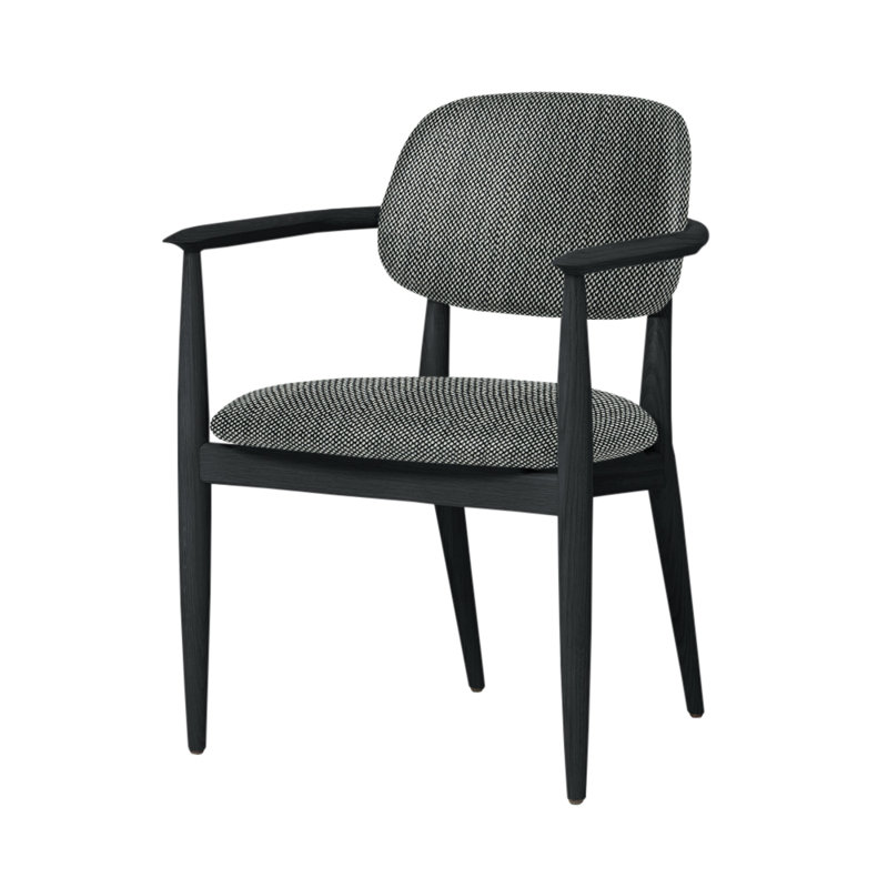 Chaise Slow de Space Copenhagen, Chêne gris, Trio concassé 124