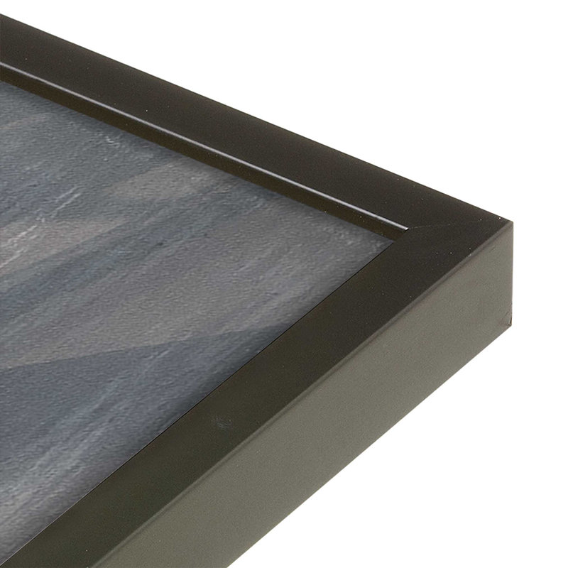 Beauté équestre en gris dans un cadre poli, Noir, H 17 po x l 13 po