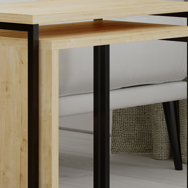 Ensemble de tables basses 1 pièce Deaton, Chêne