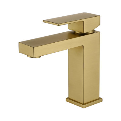 Robinet de lavabo de salle de bain contemporain - Or avec robinet à cartouche et qualité fiable